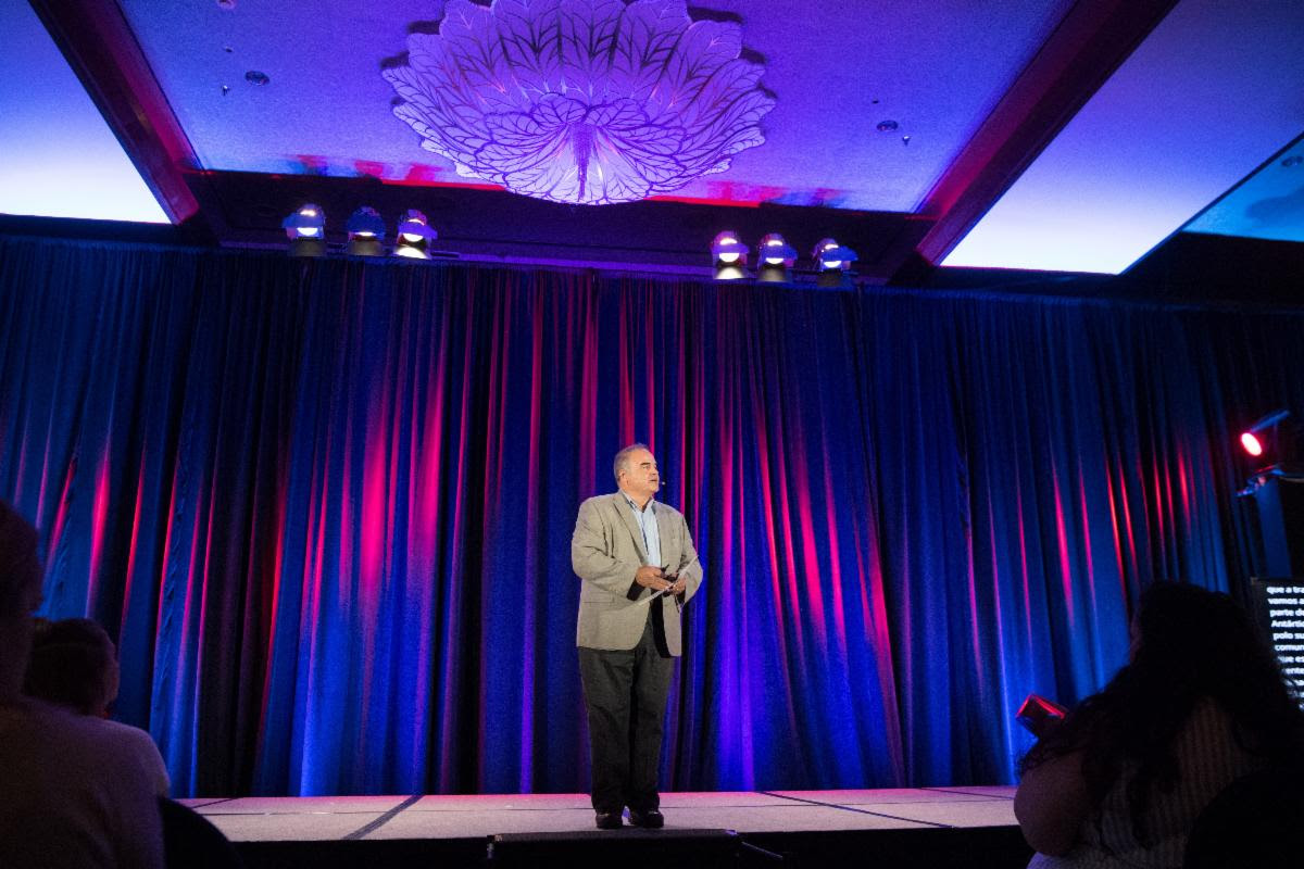 Xavier Cortada on the plenary stage at the 2019 TCG National Conference: Miami Xavier Cortada on the plenary stage at the 2019 TCG National Conference: Miami